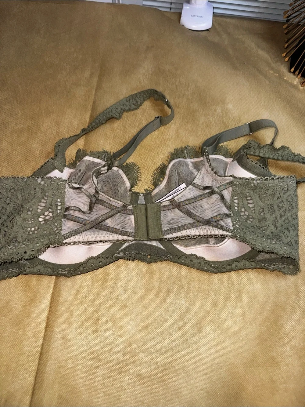 Lace Underwire Bralette in Olive Green